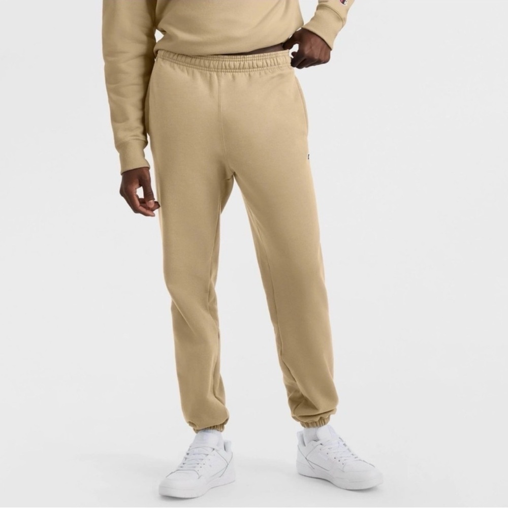 🆕 Champion Powerblend Fleece Joggers Sand Pepper Khaki Size XL